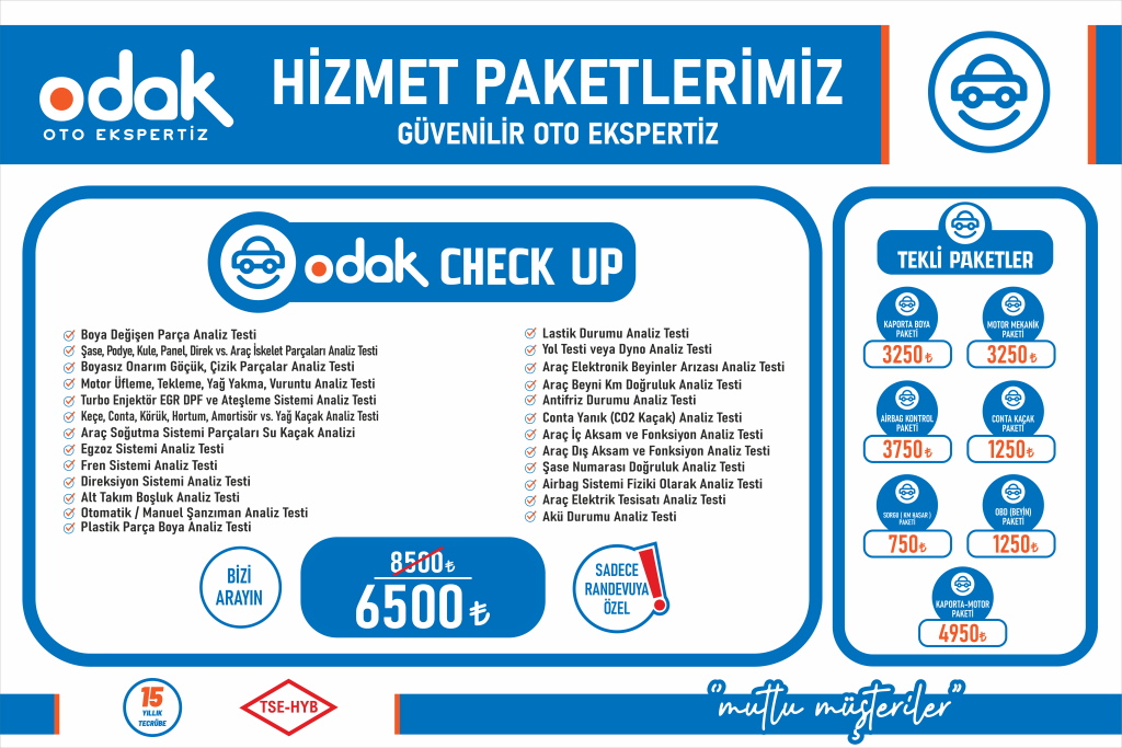 Odak Oto Ekspertiz Paket Fiyatları Ücretleri